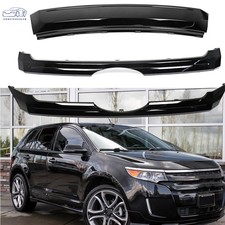 For Ford Edge 2011-2014 Glossy Black Front Upper Center Lower Grille 3pcs