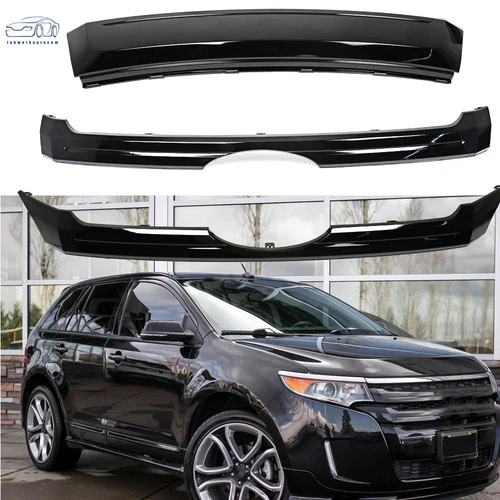 For Ford Edge 2011-2014 Glossy Black Front Upper & Center & Lower Grille 3PCS