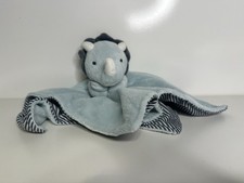 Carter  s Baby Blue Dinosaur Dino Rhino Lovey Security Blanket Stripes Striped
