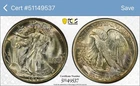 1942 D Walking Liberty Half Dollar PCGS Gold Shield MS 65
