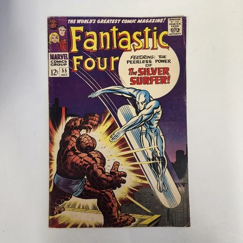 FANTASTIC FOUR #55 Oct. 1966 Marvel Comic Vintage (4th Silver Surfer) FN-
