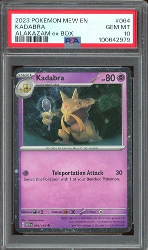 PSA 10 GEM MINT - Kadabra #064 Scarlet Violet 151 Alakazam ex Box Cosmos Holo