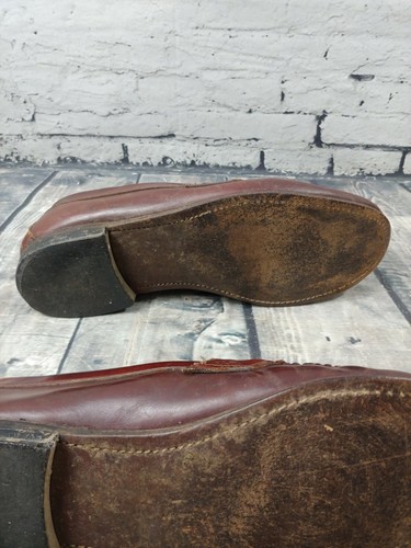 Vintage Men's Penny Loafers Made In USA Size 10 Brown Leather - Picture 8 of 10