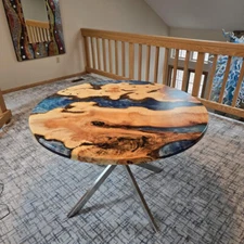 Ocean epoxy resin coffee table top, wooden center table top home decor furniture