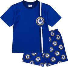 Chelsea FC Boys Short Pyjamas, CFC Summer Football Pjs, Official Merchandise