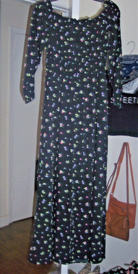 Women's H & M Divided Black Floral Maxi Dress Size Small