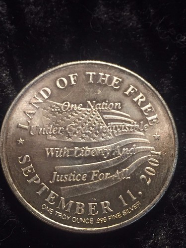 "land of the free" commemorative 9/11/2001 - 1 troy ounce silver