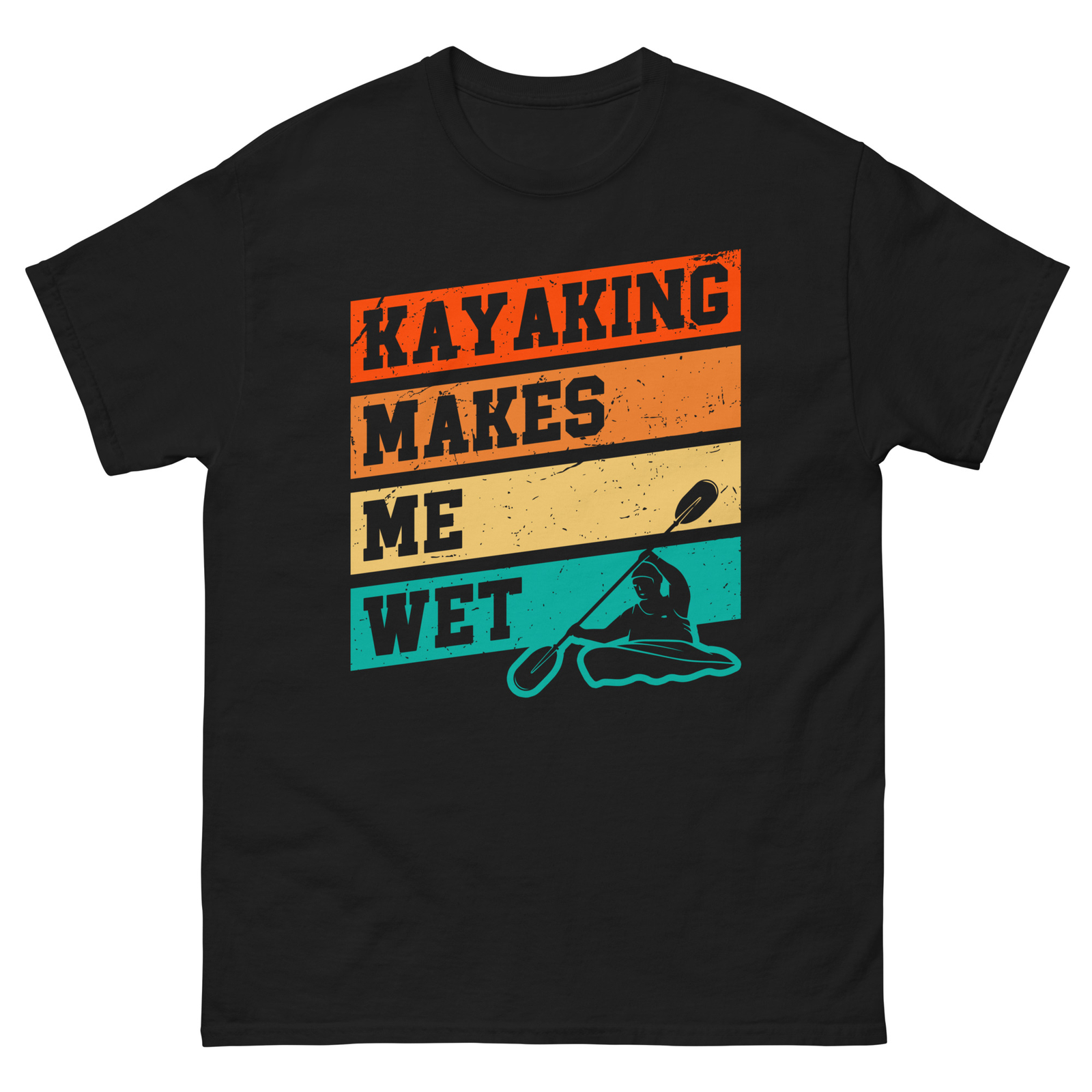 Kayak para hombre divertido deporte amante del kayak retro río kayak regalo camiseta clásica