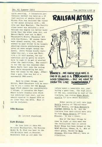 VINTAGE 1959 NATIONAL MODEL RAILROAD ASSOCIATION NEWSLETTER SWITCH LIST - Picture 5 of 6