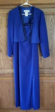 J.R. NITES BY CALINDO BLUE 2 PC WOMENS EVENING DRESS FORMAL SIZE 12