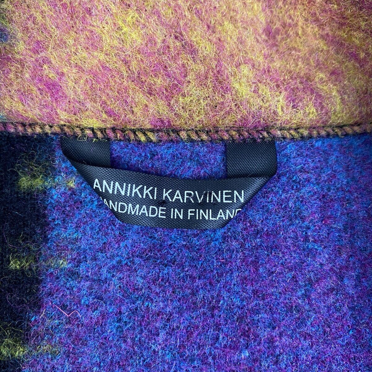 Vintage Artisan ANNIKKI KARVINEN Wool Jacket HandMade In Vintage Artisan ANNIKKI KARVINEN Wool Jacket HandMade In