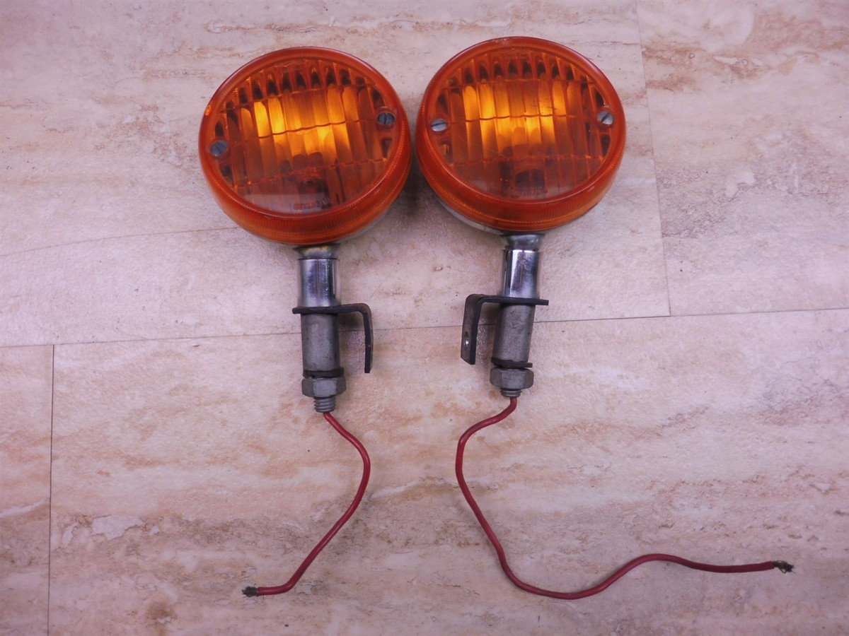 Vintage Yorka Brand Motorcycle Turn Signals Set Pair #W-5585 PL132