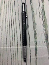 6 in 1 Stylus Pen Stylus Ruler Level Phillips Flat Screwdriver Black Ink Handy