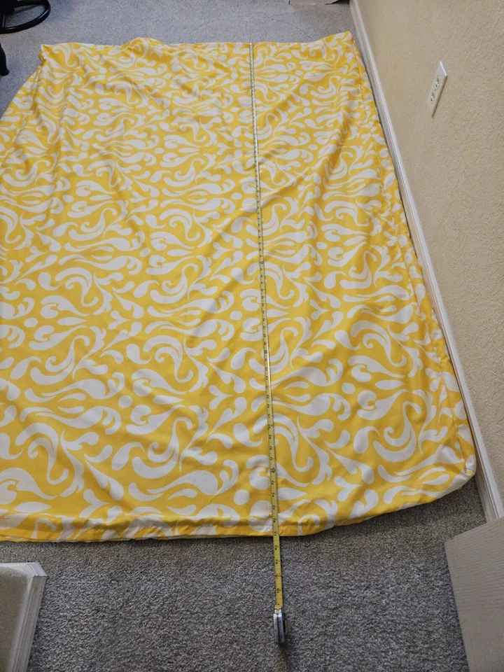 Protector de cama funda de colchón futón tamaño completo amarillo y blanco con cremallera lavable Foto 4 de 4