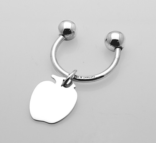 Tiffany & Co. Sterling Silver Horseshoe Key Ring with Apple Tag