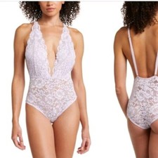 We Are HaH Free People Coming In Haht Lace Bodysuit In Lavender Purple NWT - L