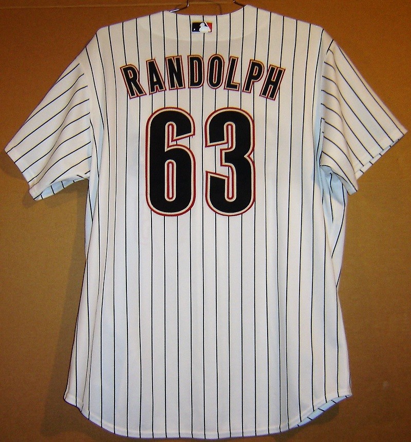 HOUSTON ASTROS STEVE RANDOLPH #63 WHITE HOME PINSTRIPE Majestic