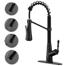 ELLO ALLO EKF-BR-816 Single Handle Pull Down Sprayer Kitchen Faucet Matte Black