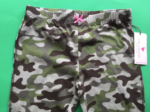 Pink Chicken Green Camo Pants Capri Leggings Elastic Waist Size 5 Years O1260 - Picture 2 of 5