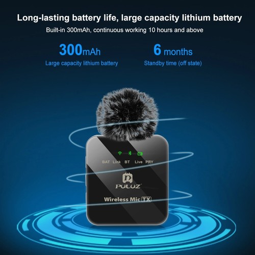 Wireless Lavalier Microphone Audio Video Recording Mini Mic for iPhone Android - Picture 2 of 12