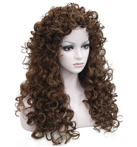 Ladies Long Curly wig w/ Tight Curls Wig in Fox red/Brown/Blonde Wigs - Picture 19 of 20