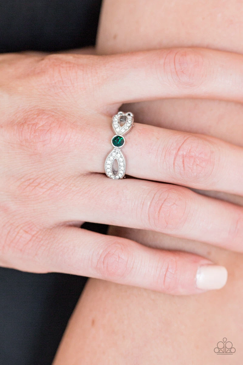 Paparazzi Extra Side Of Elegance Green Dainty Band Ring eBay