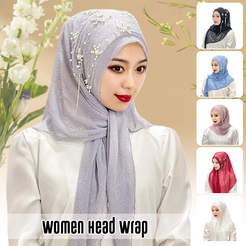 1 peça cachecol Amira uma peça turbante hijab muçulmano borla cabeça envoltório xale feminino - Imagem 2 de 4