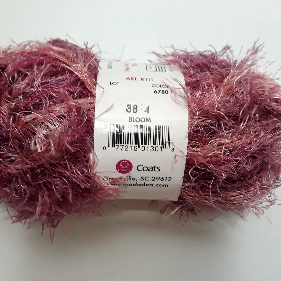 COATS MODA DEA Jai Alai Yarn #6780 BLOOM 100% Polyester 98 Yards Each Lot of 2 - Image 3 of 4