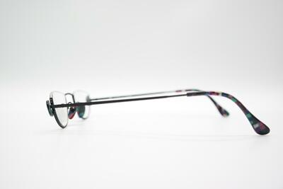 Lunettes Vintage Amor KA155 Noir Multicolore Ovale - Monture Métal - NOS (neuf Ancien Stock)