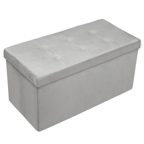 Velvet Folding Storage Bench Ottoman Footrest Seat Toy Box Storage Chest - Picture 20 of 37