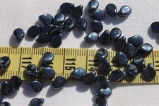 5x7mm Pip Preciosa Czech Glass Beads # 309-B Blue Gunmetal  50pcs