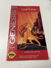 Lion King Instruction Manual Only Sega Genesis Original Authentic Booklet Manny