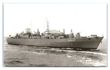 Postcard Minentransporter Sachsenwald, German Navy A1437 RPPC T14