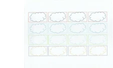 2 paper, 32pcs, Multi-color, square shape, cloud shape labels (1.18" x 2.30")