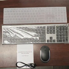 Vssoplor Wireless Keyboard and Mouse, 2.4GHz Rechargeable Compact Quiet
