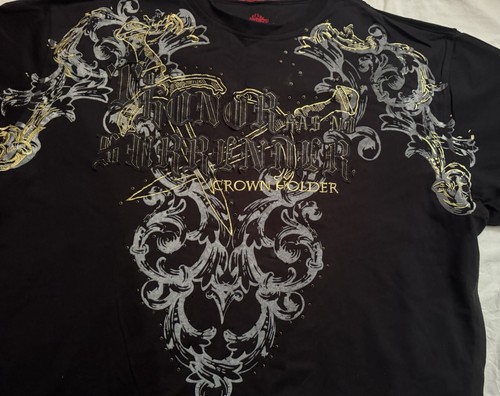 Crown Holder Shirt Mens 5XL Graphic Print Crown Heavy Tee Cotton Black Rare - Picture 3 of 10