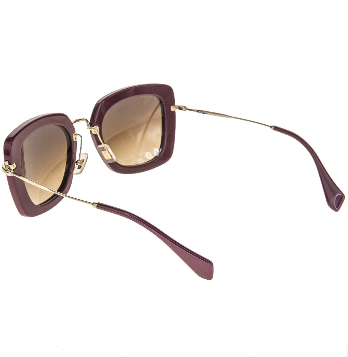 MIU MIU NOIR 07O Foil Purple Leather Amaranth Gold Square