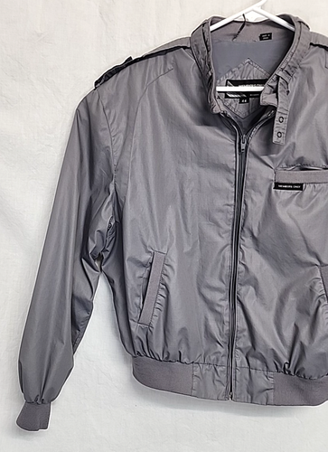 Vintage Members Only Bomber Jacket Windbreaker Men’s 44 Gray Full Zip Pockets - Picture 2 of 15