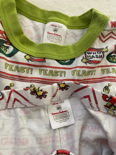 Hanna Andersson Organic Cotton Grinch Feast Christmas Holiday Pj's 130 8 - Picture 3 of 4