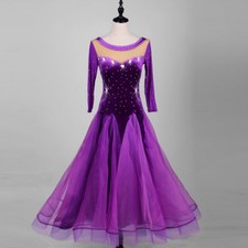 NEW Latin Ballroom Dance Dress Modern Salsa Waltz Standard Long Dress F291