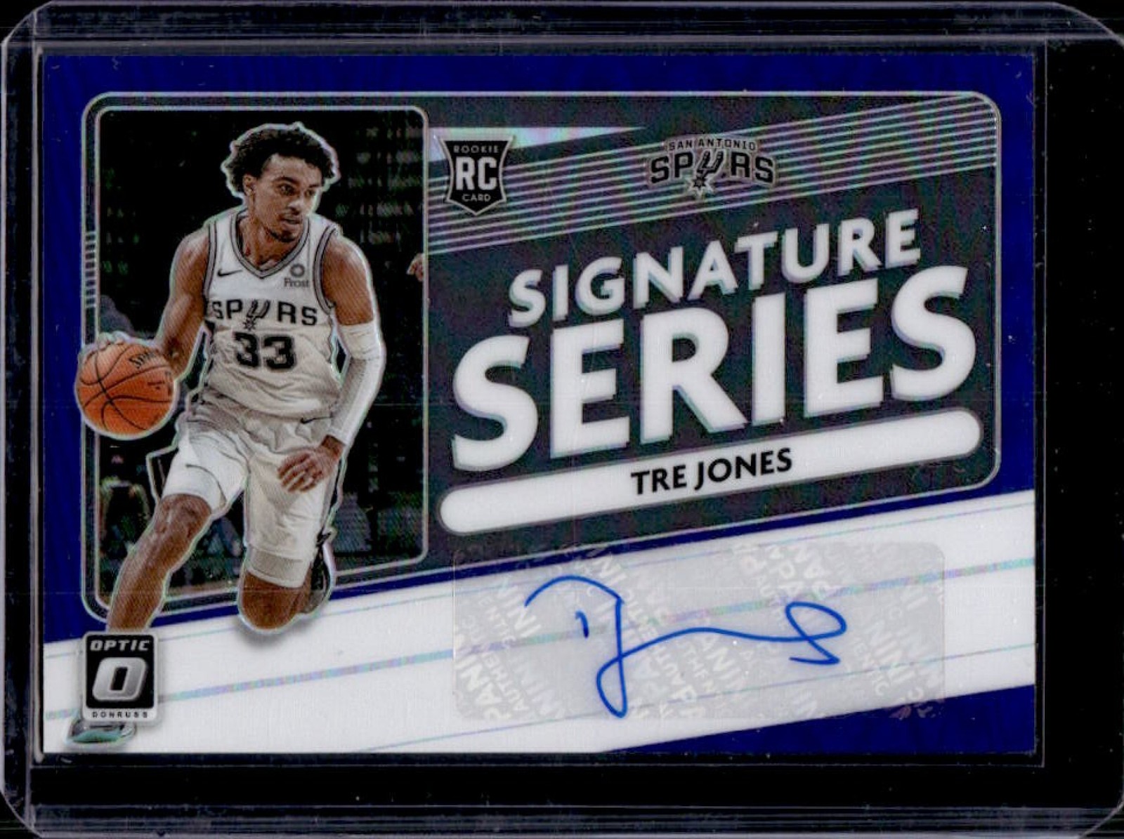 2020-21 Donruss Optic Tre Jones Signature Series RC Purple Auto #SS-TRE Spurs
