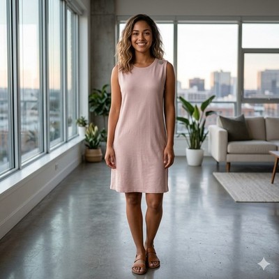 cos light pink dress COS Women's Buttoned Pima Mini Dress in Pink | Cotton