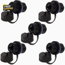 5PCS Panel Mounting Shielded RJ45 Waterproof Cat5/5E/6 8P8C Connector Ethernet