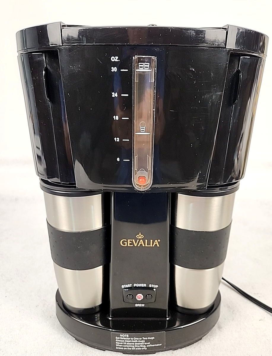 Gevalia Programmable Coffee Maker for Two With 2 Stainless Steel