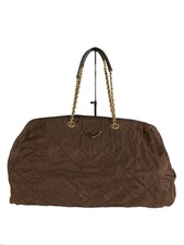 PRADA Mini Boston Bag Nylon Khaki Quilted