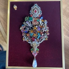 Reindeer Jewelry Collage In Frame