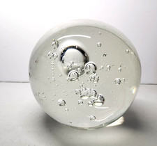 Crystal Ball, Clear Art Glass, Sphere, Orb, Globe, 6  , Controlled Bubbles