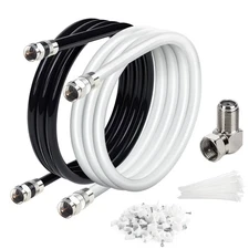 Elecan 6FT 2-Pack RG6 Coaxial Cable, Quad Shielded, 3GHz, for TV & Internet