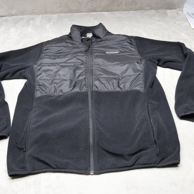 Columbia Jacket Mens Large Black Basin Butte Fleece Full Zip Omni-Heat Insulated