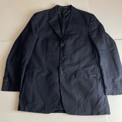 RALPH Ralph Lauren Blazer Jacke Dillards Vintage Blau Wolle Seide 3 Knopf 40 L